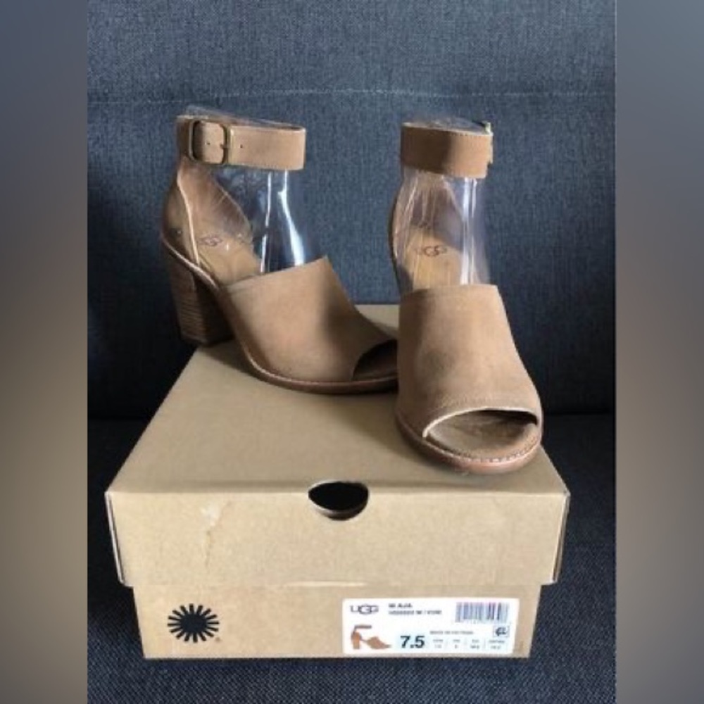 UGG Aja Women’s Ankle Strap Block Heel Sandals - Size 7.5